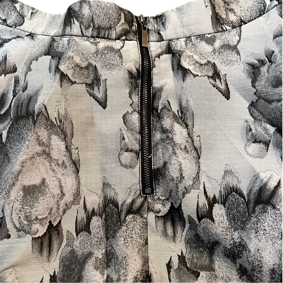 ADDITION ELLE - Love & Legend Grey & Black Rose Floral Printed Mid Length Skirt - Picture 10 of 14